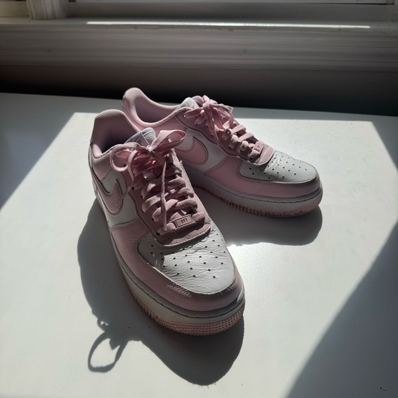 Nike Shoes - Nike Pink+White Air Force 1s